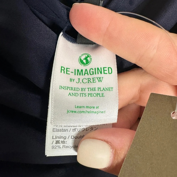 J.CREW NWT Ruched Square Neckline Navy One Piece Bathing Suit Size 22 - Picture 8 of 11